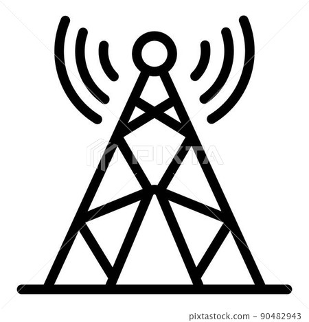 Radio tv tower icon, outline style 90482943