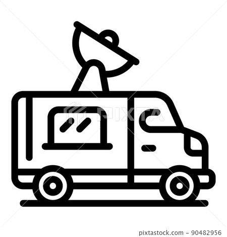 Tv satellite truck icon, outline style 90482956