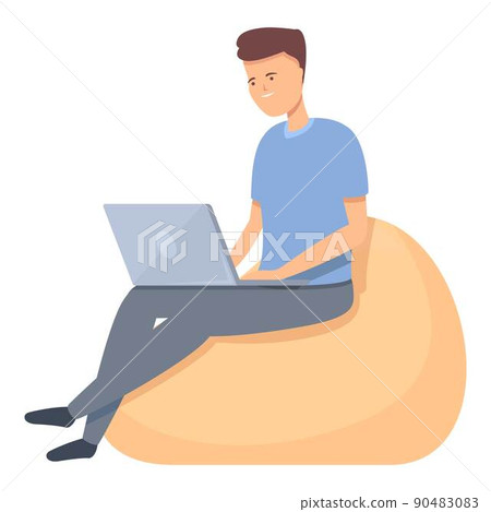 Laptop passive income icon cartoon vector. Freedom job. Work business Laptop passive income icon cartoon vector. Freedom job. Work business 90483083