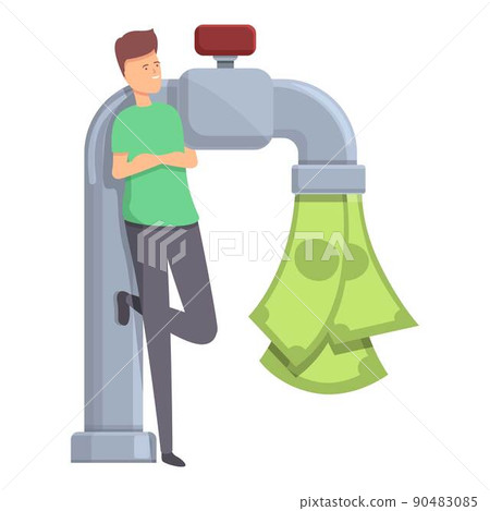 Money tap icon cartoon vector. Business work. Freedom job Money tap icon cartoon vector. Business work. Freedom job 90483085