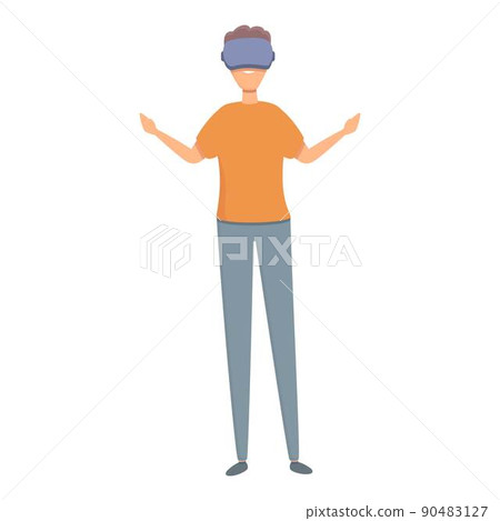 Vr headset icon cartoon vector. Online video. Walk gallery 90483127