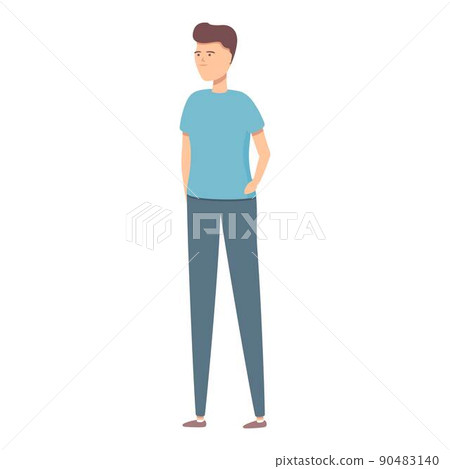 Cute boy walk icon cartoon vector. Online video. Real gallery 90483140