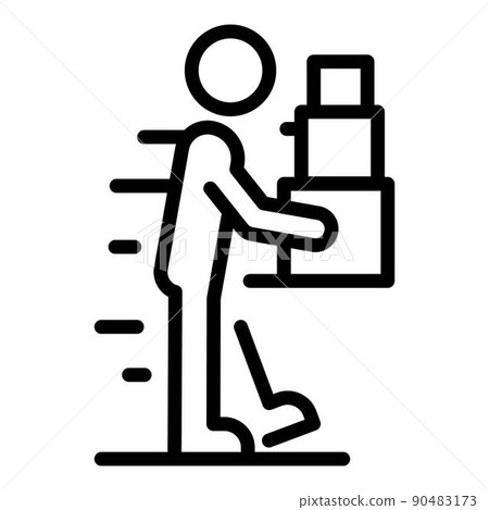 Courier box delivery icon, outline style 90483173