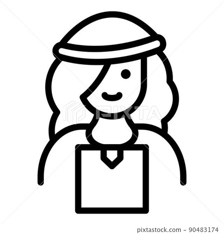 Woman courier delivery icon, outline style 90483174