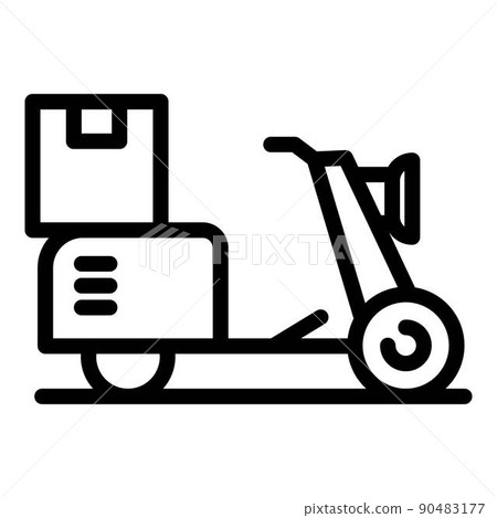 Courier scooter delivery icon, outline style Courier scooter delivery icon, outline style 90483177