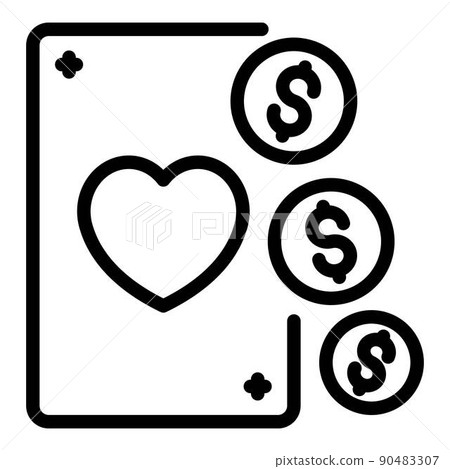 Casino play cards icon, outline style 90483307