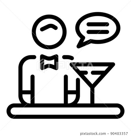 Butler cocktail icon, outline style Butler cocktail icon, outline style 90483357