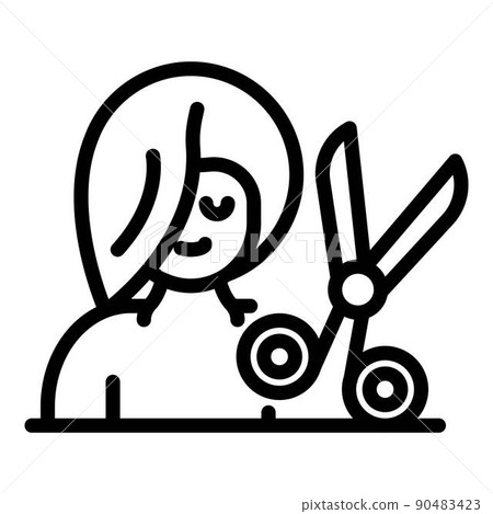 Woman groomer icon, outline style 90483423