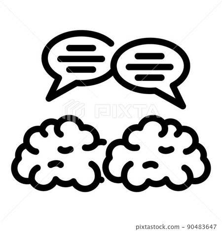 Brain translation communication icon, outline style Brain translation communication icon, outline style 90483647