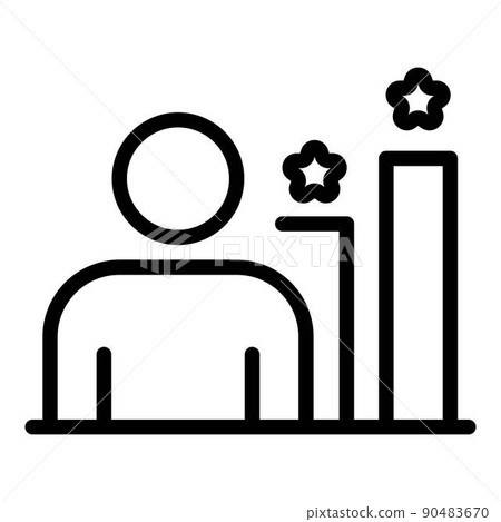 Star graph chart icon, outline style 90483670