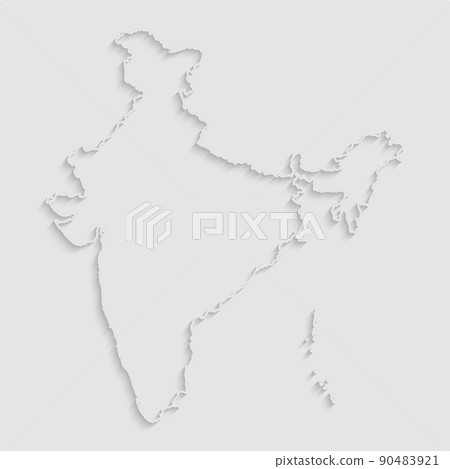 Vector outline map India with creative shadow - Stock Illustration ...