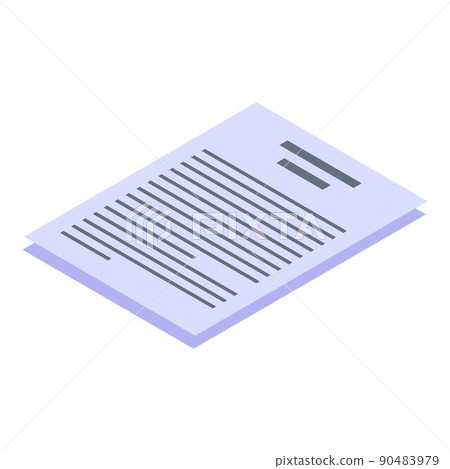 Judge paper icon, isometric style Judge paper icon, isometric style 90483979