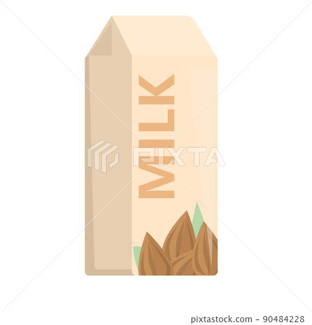 Almond milk pack icon cartoon vector. Vegetable drink. Vegan plant 90484228