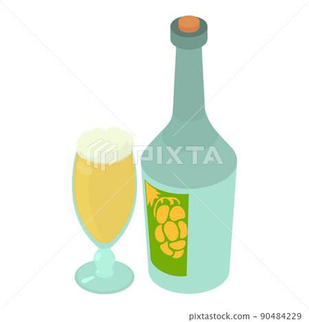 Sparkling wine icon, isometric style 90484229