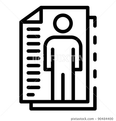 Personal cv papers icon, outline style Personal cv papers icon, outline style 90484400