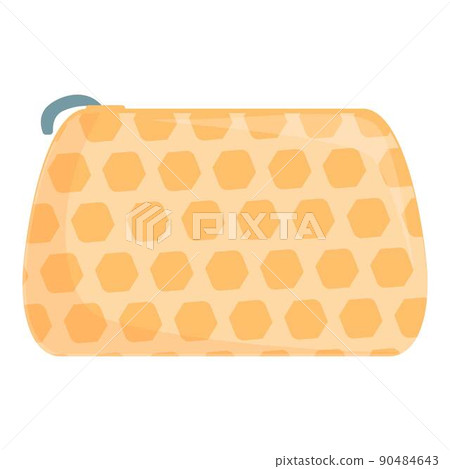 Funny cosmetic bag icon cartoon vector. Makeup case. Clear make Funny cosmetic bag icon cartoon vector. Makeup case. Clear make 90484643