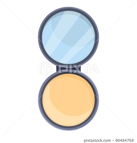 Mirror face powder icon cartoon vector. Cosmetic makeup. Small purse Mirror face powder icon cartoon vector. Cosmetic makeup. Small purse 90484708