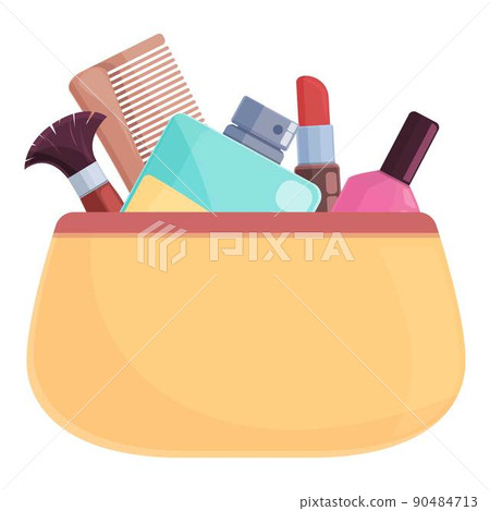 Travel cosmetic bag icon cartoon vector. Makeup case. Small zipper 90484713
