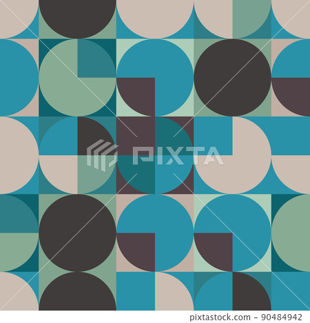 Abstract seamless pattern with circles. Vintage background in cool colours Abstract seamless pattern with circles. Vintage background in cool colours 90484942