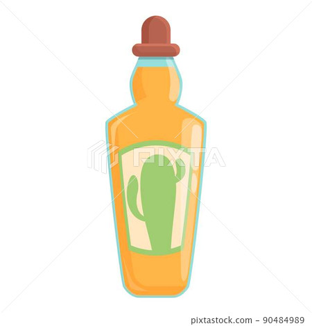 Cactus tequila bottle icon cartoon vector. Glass shot. Lime mexican 90484989