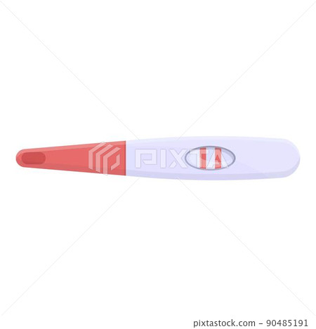 Positive test icon cartoon vector. Pregnancy test. Kit stick 90485191