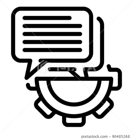 Gear manager chat icon, outline style 90485268