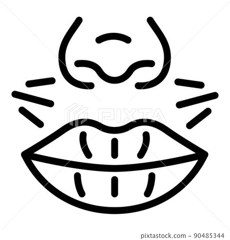 Near lips hair removal icon, outline style Near lips hair removal icon, outline style 90485344