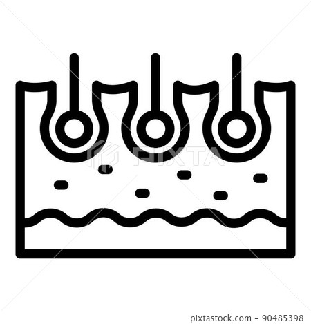Cutted skin hair icon, outline style 90485398