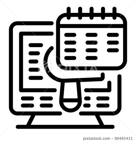 Laser hair removal calendar icon, outline style 90485431