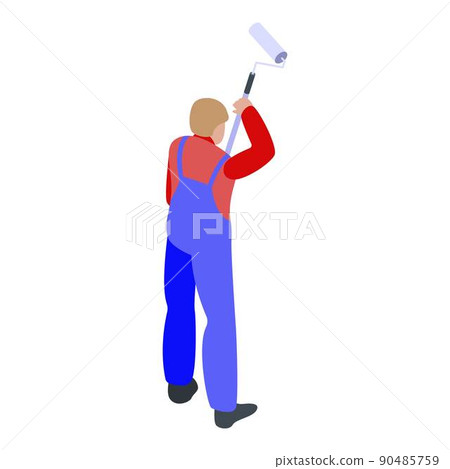 Man wall painting icon, isometric style 90485759