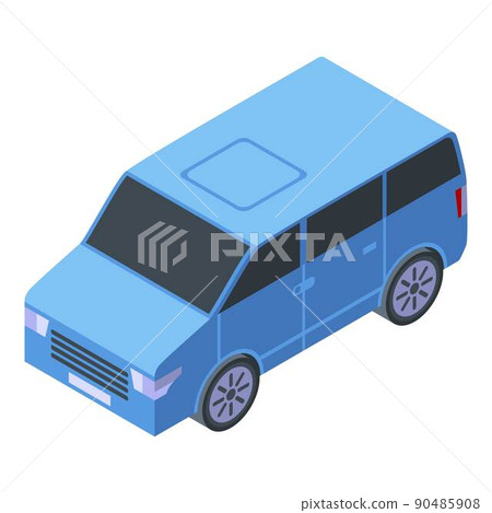 Travel mini van icon, isometric style Travel mini van icon, isometric style 90485908