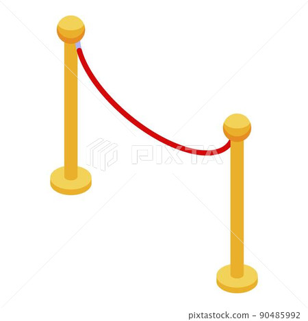 Museum wire barrier icon, isometric style 90485992