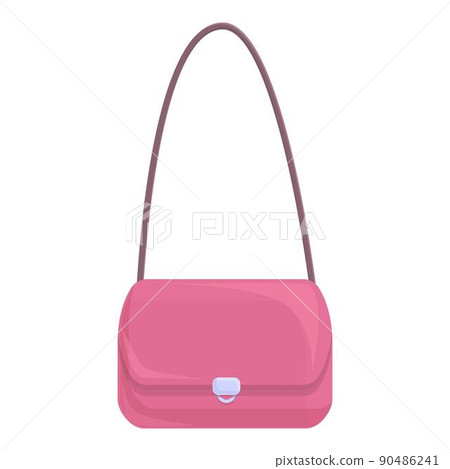 Pink woman bag icon cartoon vector. Fashion handbag. Female beauty 90486241