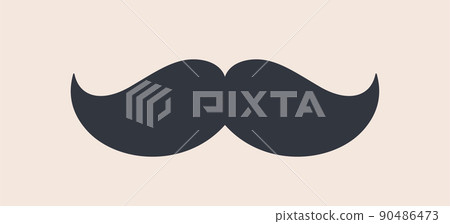 Black mustaches. Silhouette vintage moustache 90486473