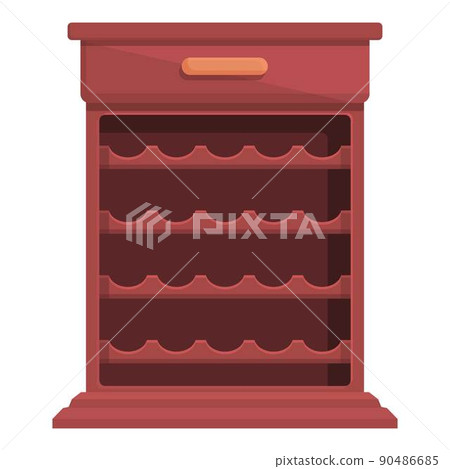Storage wine cabinet icon cartoon vector. Bar alcohol. Shelf wood 90486685