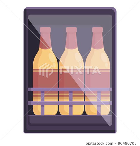Bar wine cabinet icon cartoon vector. Alcohol shelf. Storage wood Bar wine cabinet icon cartoon vector. Alcohol shelf. Storage wood 90486703