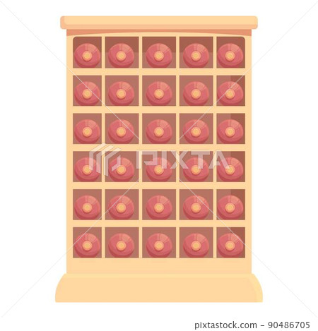 Kitchen wine cabinet icon cartoon vector. Wood box. Box closet Kitchen wine cabinet icon cartoon vector. Wood box. Box closet 90486705