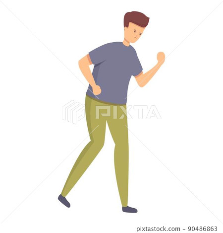 Stop school fight icon cartoon vector. Bully violence. Kid abuse Stop school fight icon cartoon vector. Bully violence. Kid abuse 90486863