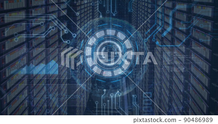 Image of scope scanning and data processing over computer servers 90486989