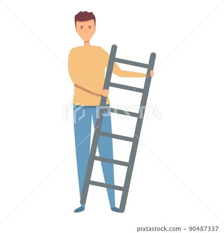 Brand build ladder icon cartoon vector. Company marketing. Success idea 90487337