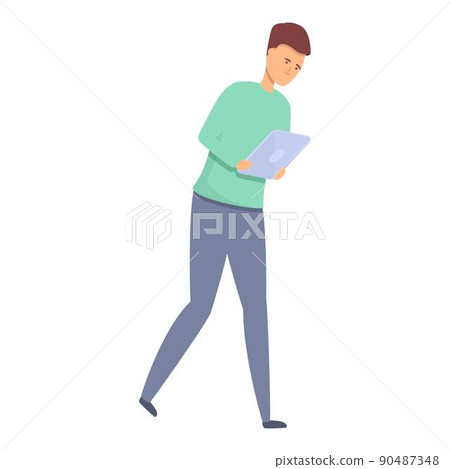 Search online book icon cartoon vector. Digital read. Student archive 90487348