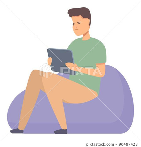 Relax digital reading icon cartoon vector. Archive culture. Store education Relax digital reading icon cartoon vector. Archive culture. Store education 90487428