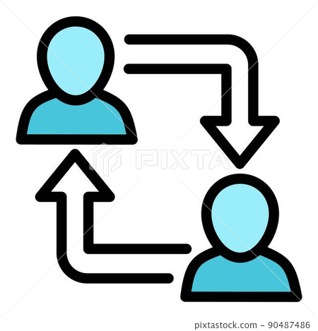 Change leader company icon outline vector. Social management. Esg business 90487486
