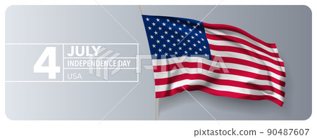 USA happy independence day greeting card, banner vector illustration 90487607