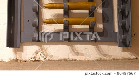Shell rack inside an old bunker from WW2 90487667