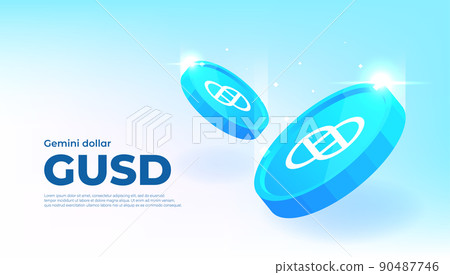 Gemini dollar (GUSD) coin cryptocurrency concept banner background. Gemini dollar (GUSD) coin cryptocurrency concept banner background. 90487746