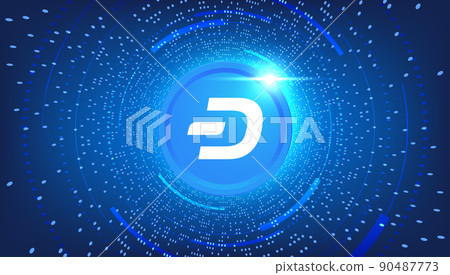 Dash coin cryptocurrency concept banner background. Dash coin cryptocurrency concept banner background. 90487773