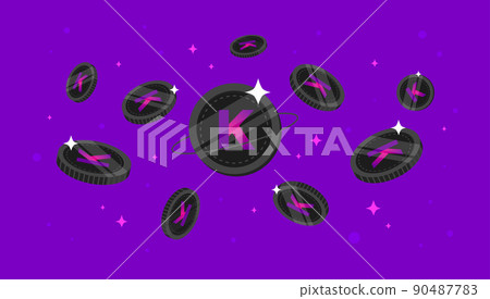 Kadena (KDA) coins falling from the sky. KDA cryptocurrency concept banner background. Kadena (KDA) coins falling from the sky. KDA cryptocurrency concept banner background. 90487783