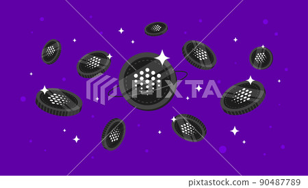 Ocean Protocol (OCEAN) coins falling from the sky. OCEAN cryptocurrency concept banner background. 90487789