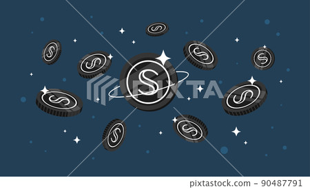 Secret (SCRT) coins falling from the sky. SCRT cryptocurrency concept banner background. Secret (SCRT) coins falling from the sky. SCRT cryptocurrency concept banner background. 90487791